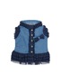 Main View - Click To Enlarge - KALINA - Extra Small Lace Trim Embroidered Denim Dog Dress — Blue