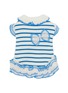 Main View - Click To Enlarge - KALINA - Small Stripe Rib Knit Dress — Blue