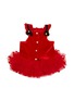 Main View - Click To Enlarge - KALINA - Medium Polka Dot Tutu Velvet Dog Dress — Red