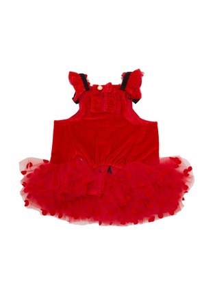  - KALINA - Medium Polka Dot Tutu Velvet Dog Dress — Red