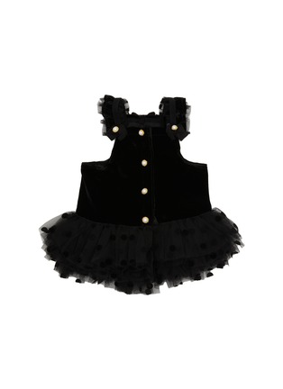 Main View - Click To Enlarge - KALINA - Small Polka Dot Tutu Velvet Dog Dress — Black