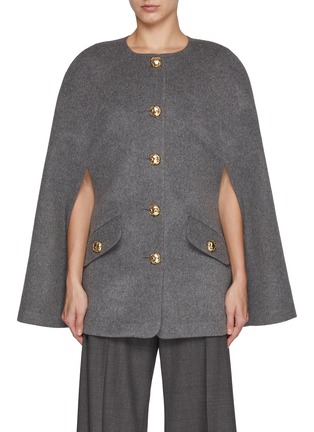 Main View - Click To Enlarge - CAROLINA HERRERA - Button Front Wool Cashmere Cape