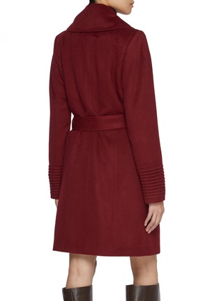 Back View - Click To Enlarge - SENTALER - Notch Collar Wool Mid Length Coat