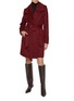 Figure View - Click To Enlarge - SENTALER - Notch Collar Wool Mid Length Coat