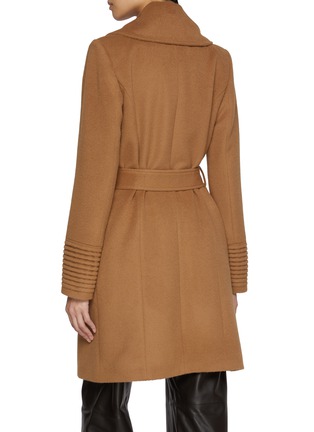 Back View - Click To Enlarge - SENTALER - Notch Collar Wool Mid Length Coat