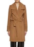 Main View - Click To Enlarge - SENTALER - Notch Collar Wool Mid Length Coat