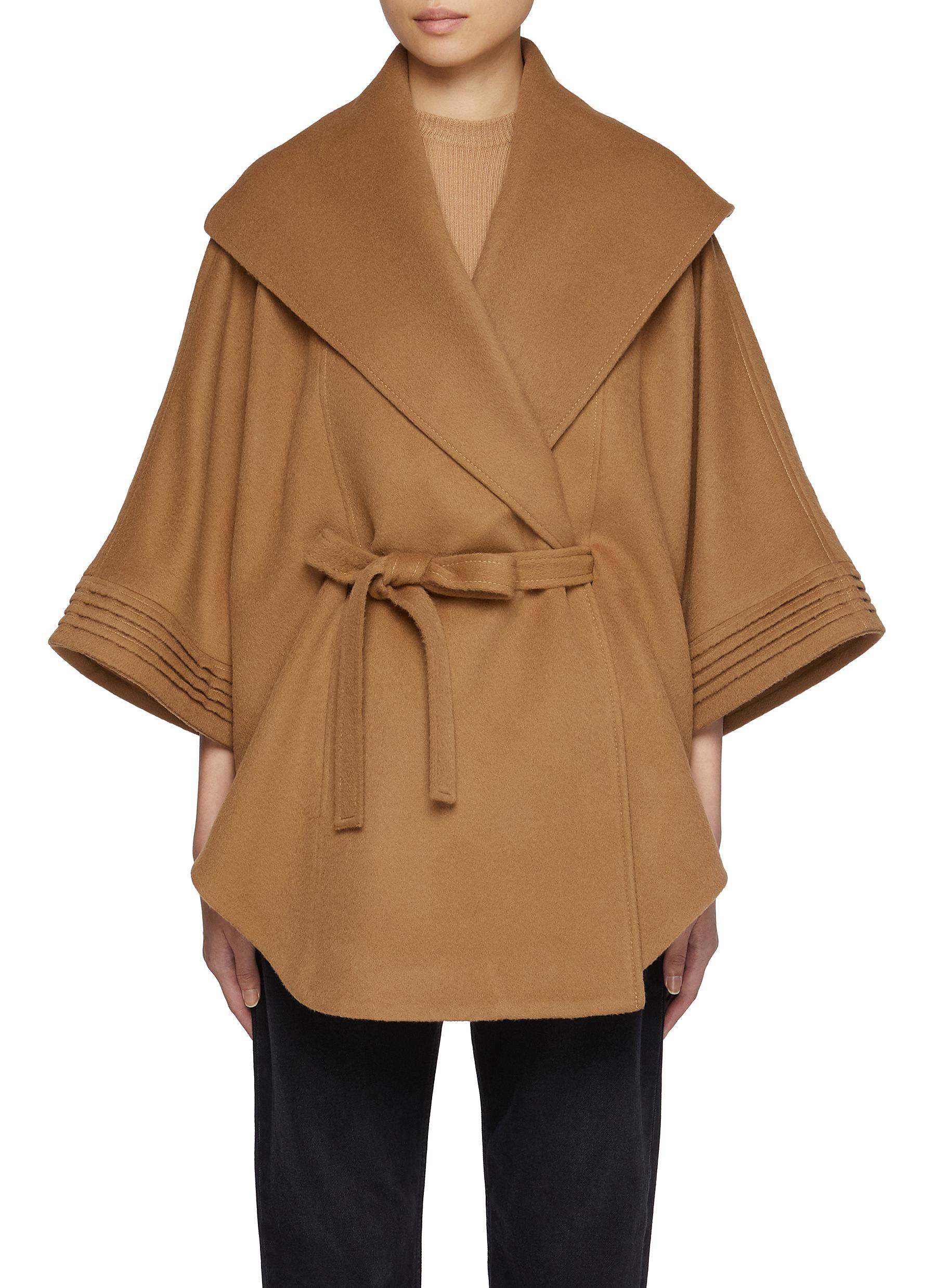 SENTALER | Shawl Collar Wool Cape | Women | Lane Crawford