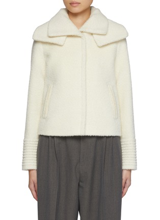 Main View - Click To Enlarge - SENTALER - Double Collar Bouclé Wool Jacket