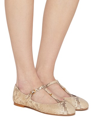 Figure View - Click To Enlarge - CHLOÉ - Marcie T-Bar Mary Jane Leather Ballerina Flats