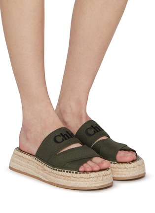 Figure View - Click To Enlarge - CHLOÉ - Mila Platfrom Linen Sandals