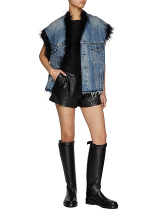 Figure View - Click To Enlarge - R13 - Faux Fur Trimmed Denim Trucker Vest