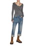 Figure View - Click To Enlarge - R13 - Tailored Drop Medium Wash Jeans