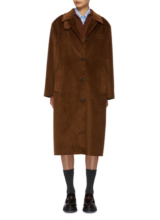 Main View - Click To Enlarge - MIU MIU - Boxy Button up Corduroy Coat