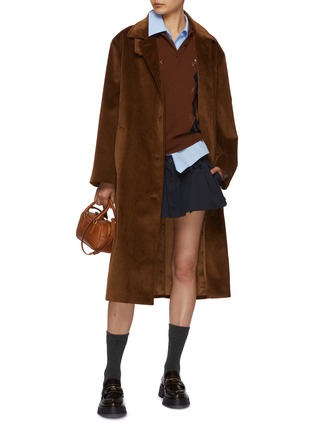 Figure View - Click To Enlarge - MIU MIU - Boxy Button up Corduroy Coat