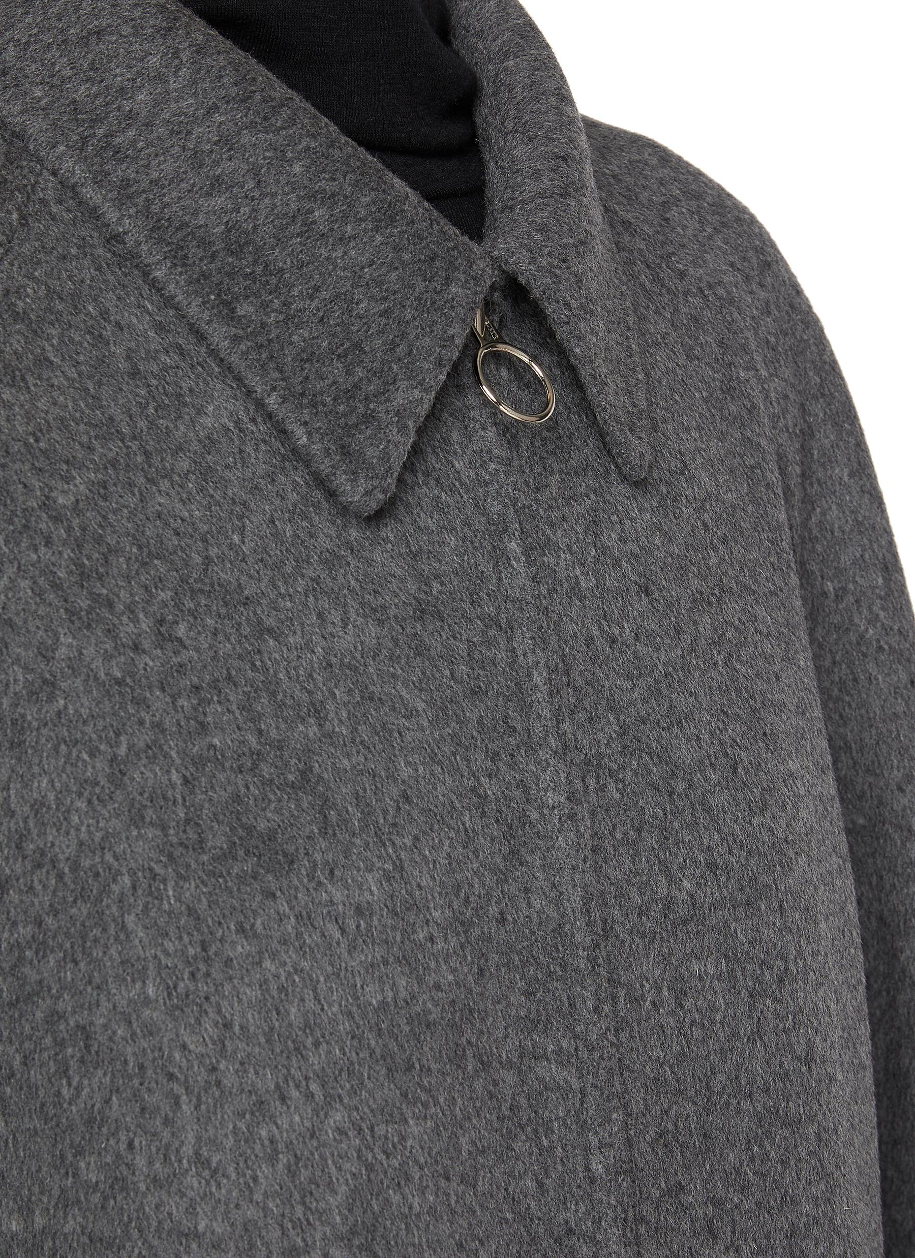Zip Up Wool Cashmere Cape - Thumbnail 4