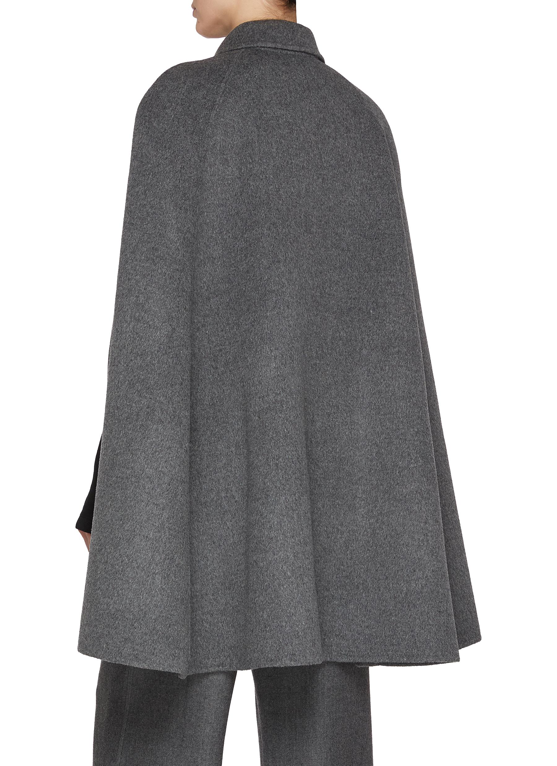 Zip Up Wool Cashmere Cape - Thumbnail 3