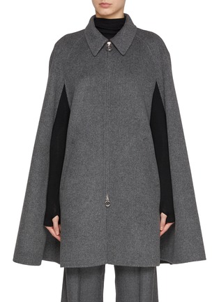 Main View - Click To Enlarge - THE LOOM - Zip Up Wool Cashmere Cape