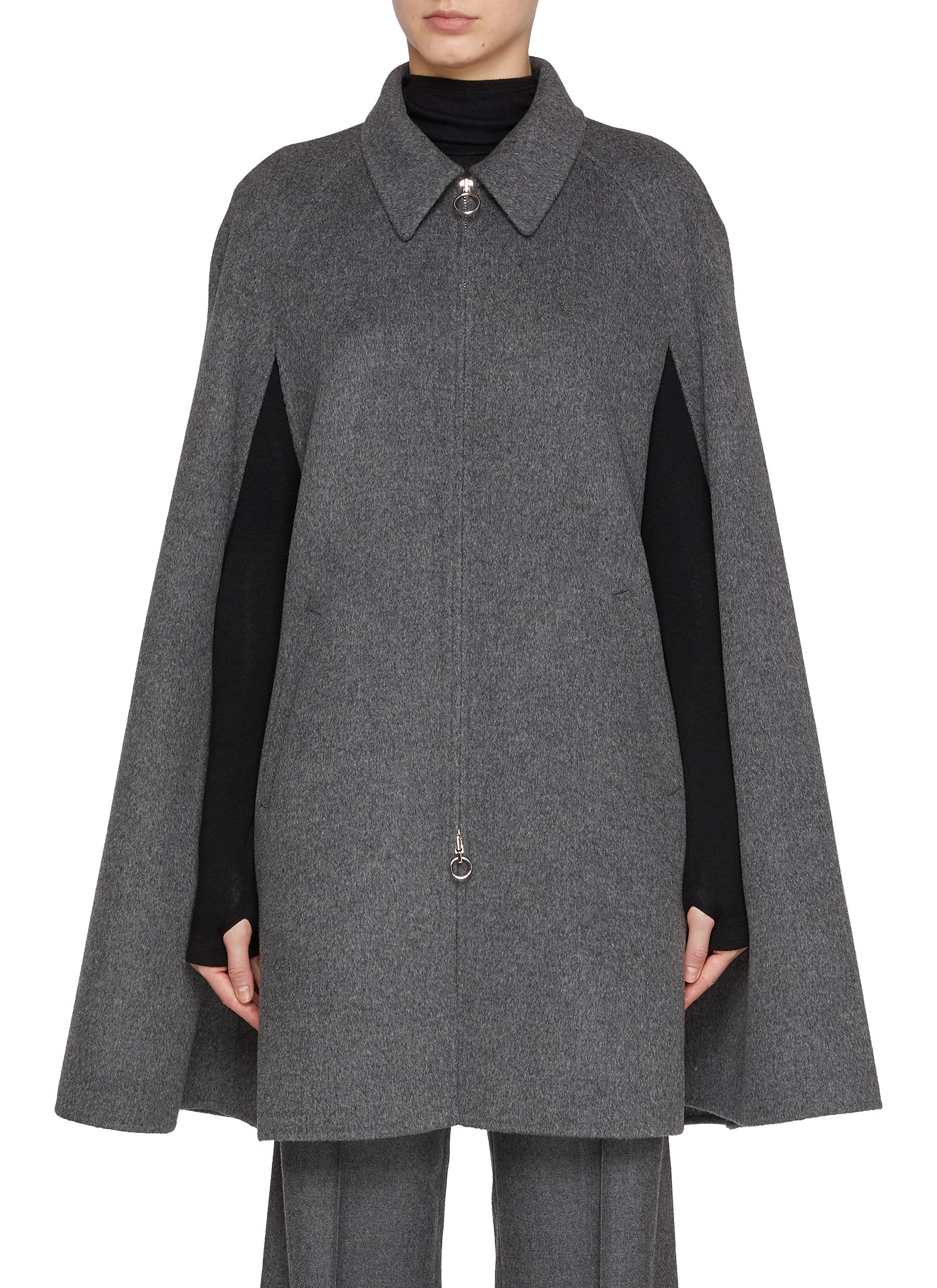 LIDNM / SHAWL COLLAR CAPE COAT 【M】 THE LOOM | Zip Up Wool Cashmere Cape | Women | Lane Crawford