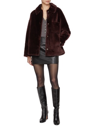 Figure View - Click To Enlarge - YVES SALOMON - Pocket Shearling Overshirt