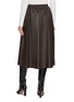 Back View - Click To Enlarge - YVES SALOMON - Drawstring Leather Midi Skirt