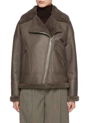 Main View - Click To Enlarge - YVES SALOMON - Shearling Biker Jacket