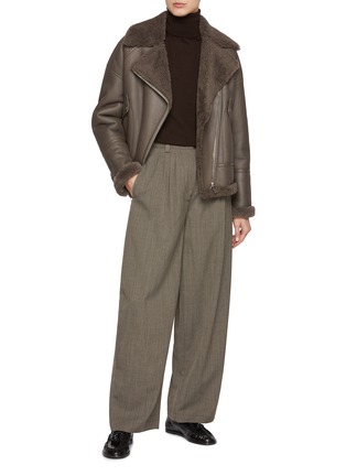 Figure View - Click To Enlarge - YVES SALOMON - Shearling Biker Jacket