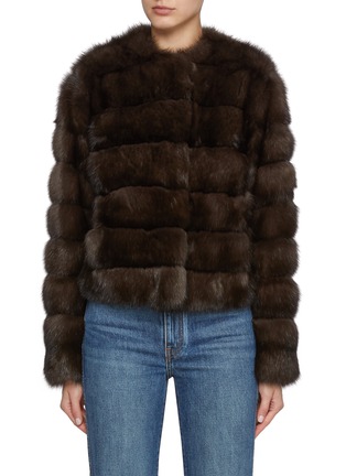 Main View - Click To Enlarge - YVES SALOMON - Sable Fur Goat Leather Jacket