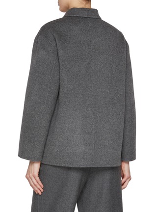 Back View - Click To Enlarge - THE LOOM - Zip Up Wool Cashmere Coat