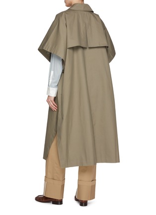 Back View - Click To Enlarge - THE LOOM - Cap Sleeve Cotton Blend Trench Cape