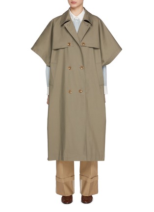 Main View - Click To Enlarge - THE LOOM - Cap Sleeve Cotton Blend Trench Cape