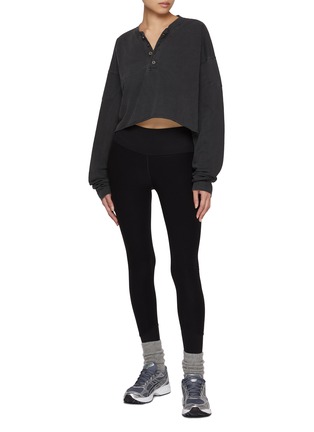 Figure View - Click To Enlarge - JOAH BROWN - Vintage Henley Long Sleeve Cotton Top