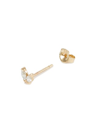 Detail View - Click To Enlarge - MÉTIER BY TOMFOOLERY - Fleurescent Diamond Stud 9K Gold Single Earring — Right