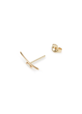 Detail View - Click To Enlarge - MÉTIER BY TOMFOOLERY - Balance Marquise Diamond Stud 9K Gold Single Earring