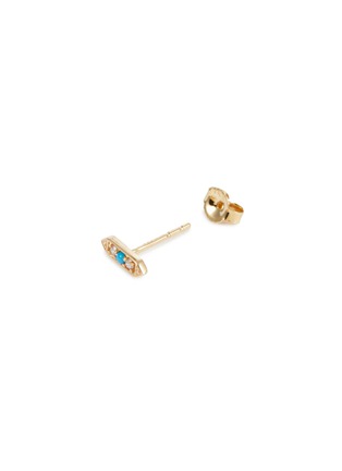 Detail View - Click To Enlarge - MÉTIER BY TOMFOOLERY - Astra Didi Hexa 14K Yellow Gold Diamond Turquoise Stud