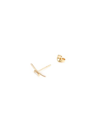 Detail View - Click To Enlarge - MÉTIER BY TOMFOOLERY - Balance Baguette Diamond Stud 9K Gold Single Earring — Left