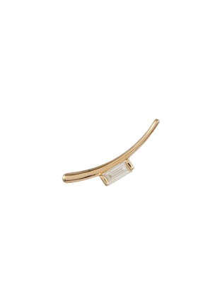 Main View - Click To Enlarge - MÉTIER BY TOMFOOLERY - Balance Baguette Diamond Stud 9K Gold Single Earring — Left