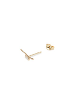 Detail View - Click To Enlarge - MÉTIER BY TOMFOOLERY - Balance Baguette Diamond Stud 9K Gold Single Earring — Right