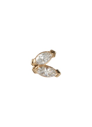 Main View - Click To Enlarge - MÉTIER BY TOMFOOLERY - Fleurescent Diamond Stud 9K Gold Single Earring — Left