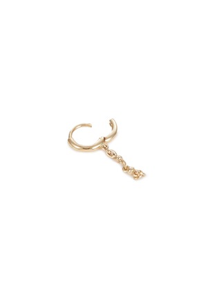 Detail View - Click To Enlarge - MÉTIER BY TOMFOOLERY - Single Chain 9K Yellow Gold Hoop Earring