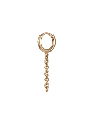 Main View - Click To Enlarge - MÉTIER BY TOMFOOLERY - Single Chain 9K Yellow Gold Hoop Earring