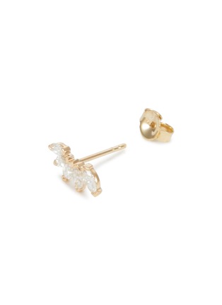 Detail View - Click To Enlarge - MÉTIER BY TOMFOOLERY - Fleurescent Diamond Stud 9K Gold Single Earring — Right