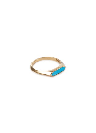 Main View - Click To Enlarge - MÉTIER BY TOMFOOLERY - Astra Hexa Turquoise 14K Gold Pinky Ring