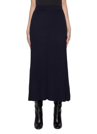 Main View - Click To Enlarge - ARCH4 - Ribbed Cashmere Midi Skirt