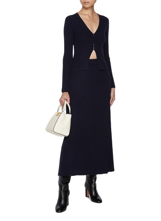 Figure View - Click To Enlarge - ARCH4 - Ribbed Cashmere Midi Skirt