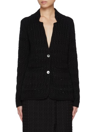 Main View - Click To Enlarge - ARCH4 - Dorset Sequined Cashmere Cotton Knit Blazer