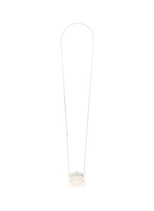 Main View - Click To Enlarge - SSIL - Rhodium Plated Brass Micro Pearl Bag Necklace