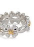 Detail View - Click To Enlarge - SSIL - Rhodium Plated 925 Plated Silver Gold Plated 925 Silver Clover Ring