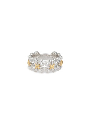 Main View - Click To Enlarge - SSIL - Rhodium Plated 925 Plated Silver Gold Plated 925 Silver Clover Ring