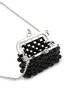 Detail View - Click To Enlarge - SSIL - Rhodium Plated Brass Micro Onyx Bag Necklace