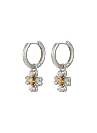 Main View - Click To Enlarge - SSIL - Rhodium Plated Brass Gold Plated Brass Clover Hoop Earrings